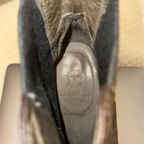 Authentic Brunello Cucinelli Dark Brown Leather Chelsea Boots - Picture 6 of 16